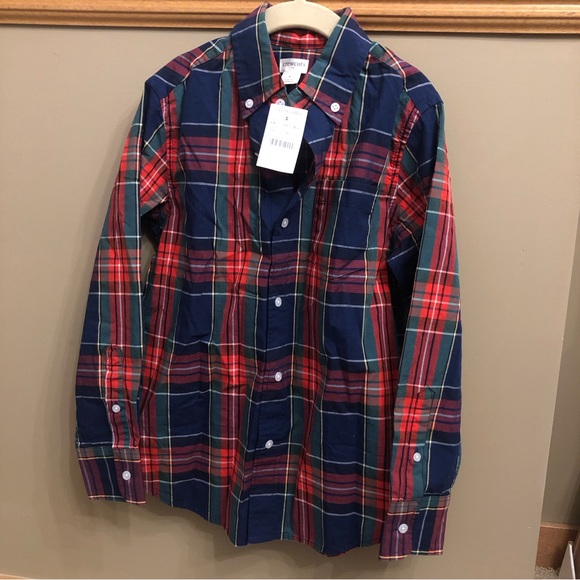 Jcrew Crewcuts NWT Plaid Button Down Oxford Boys 8 - Picture 2 of 3